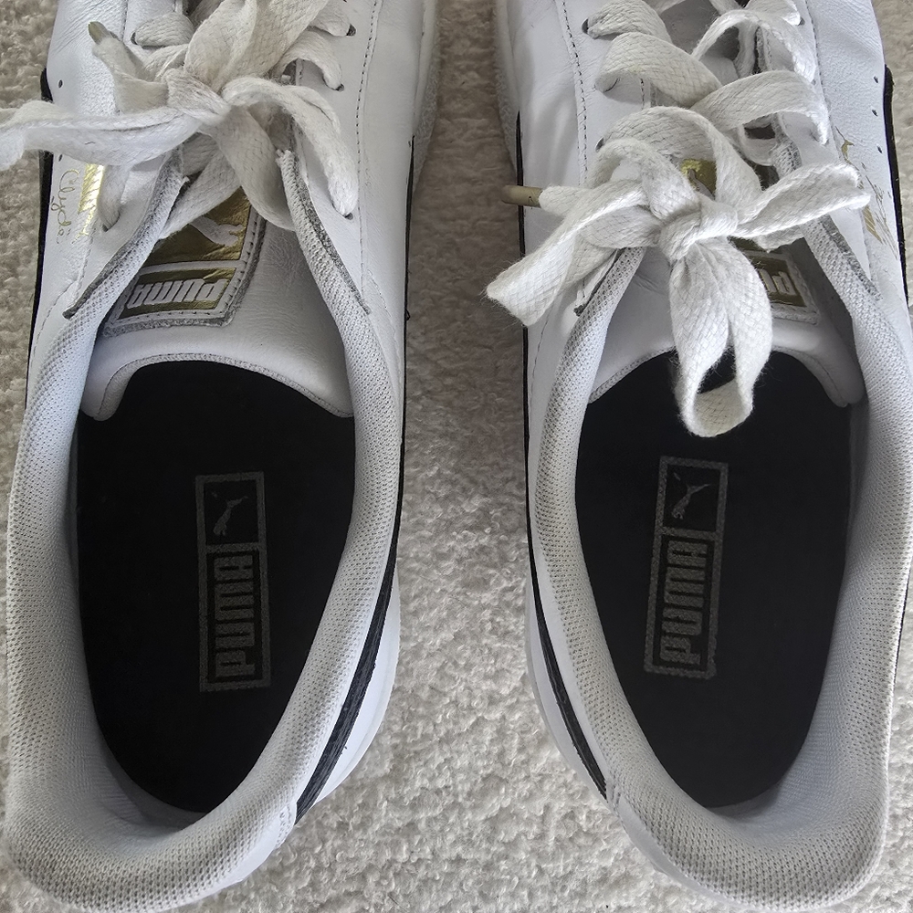 Puma Clyde Core, Gold Foil, Men's Black & White Sneakers SZ 10 - Picture 7 of 12